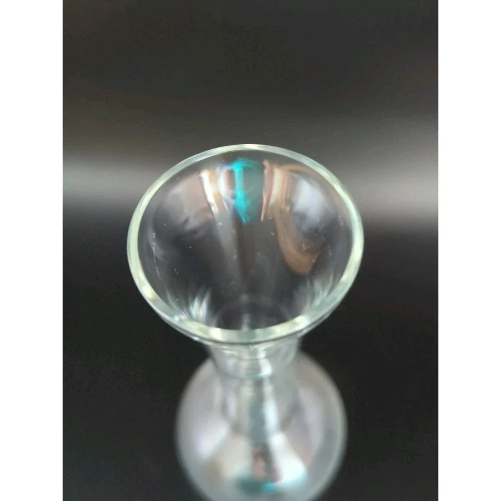 Clear Glass Bud Vase 6 Inch Small Minimalist Bulb Shape Flower Vase Decor